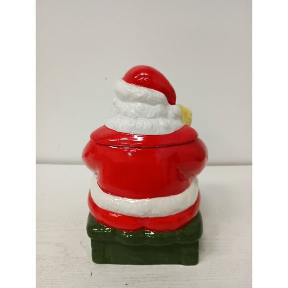 Vintage Santa Holiding Boy Ceramic Musical Cookie Jar AMC NY Taiwan - Picture 8 of 13